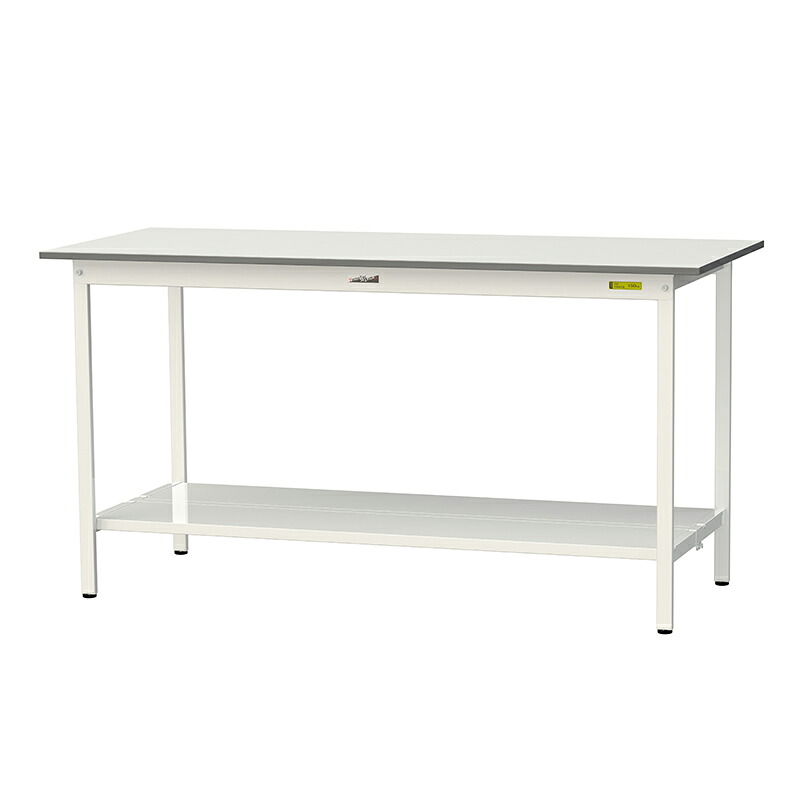 山金工業 ワークテーブル150シリーズ 均等耐荷重150KG 固定式 H950MM 全面棚板付 SUPH-1875TT-WW｜金象本舗店