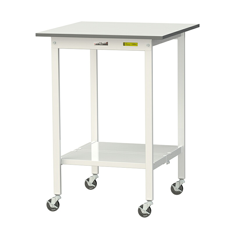 山金工業 ワークテーブル150シリーズ 全体均等耐荷重128KG(自重含む) 移動式 H1035MM 全面棚板付 SUPHC-775TT-WW｜金象本舗店