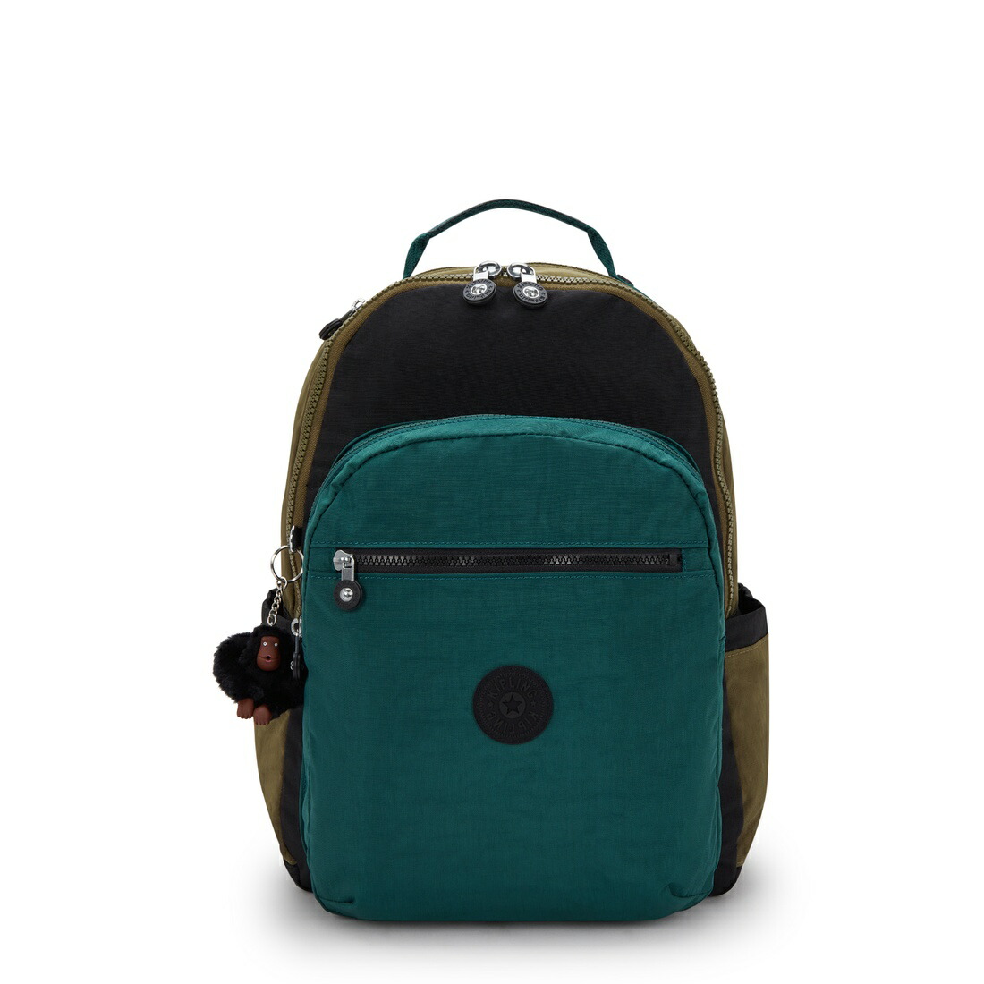 キプリング 公式 リュック バックパック SEOUL(Black Khaki Bl) ソウル(ブラックカーキブロック) KI51405FY 　期間限定価格 2026/8/9 まで ｜公式 キプリング アウトレット店