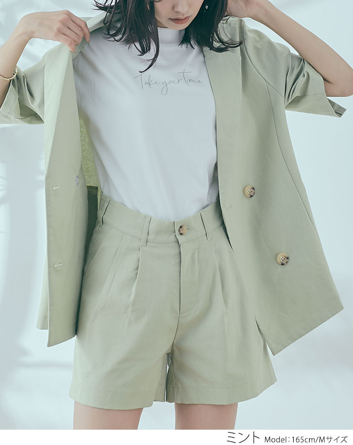 リネンコットン夏用ゆったりショートトップス3色セット OUTLET SALE】ショートパンツ《コットンリネンショートパンツ 全