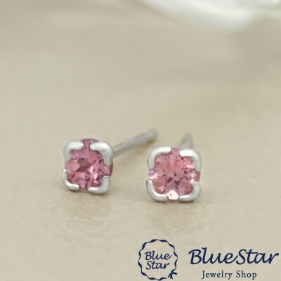 モダンカラーがかわいいマライヤガーネットピアス Pt900 BlueStar|キラキラ宝石店 by 代官山BlueStar