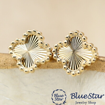 K18yg 代官山bluestar Bluestar キラキラ宝石店 花のデザインにカッティングを施したおしゃれなピアス ピアス K18yg 花のデザインにカッティングを施したおしゃれなピアス 上品なスタッドピアスラインカットのモダンなデザイン Bluestarジュエリー アクセサリー By 人気
