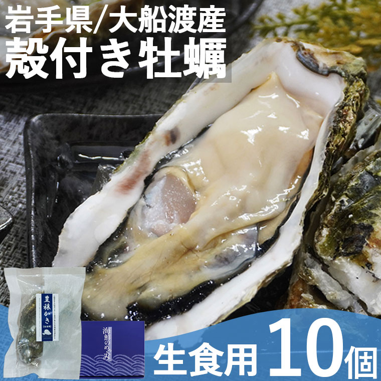 市場 岩手県 豊穣かき カキ 大船渡 殻付き牡蠣 冷凍 10個 生食可 かき 赤崎産