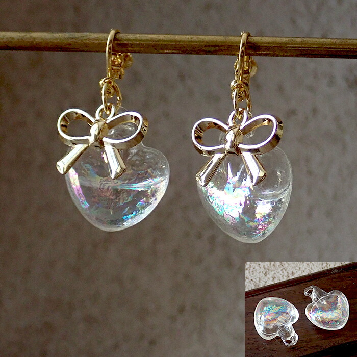 楽天市場】ガラスドーム チャーム 水入り ハート型 ウォーター