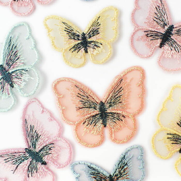 楽天市場 レース パーツ 10 オーロラ蝶々 10個売り バタフライ チョウ 刺繍 オーガンジー アップリケ レースモチーフ 春 ピアス ネックレス キット 手作り ラッピング ウェディング ハンドメイド 高品質 ラッピング Partsworld パーツワールド