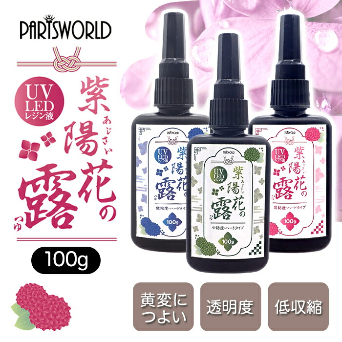 楽天市場】15%オフクーポン 48時間限定☆レジン液 大容量 100g 紫陽花