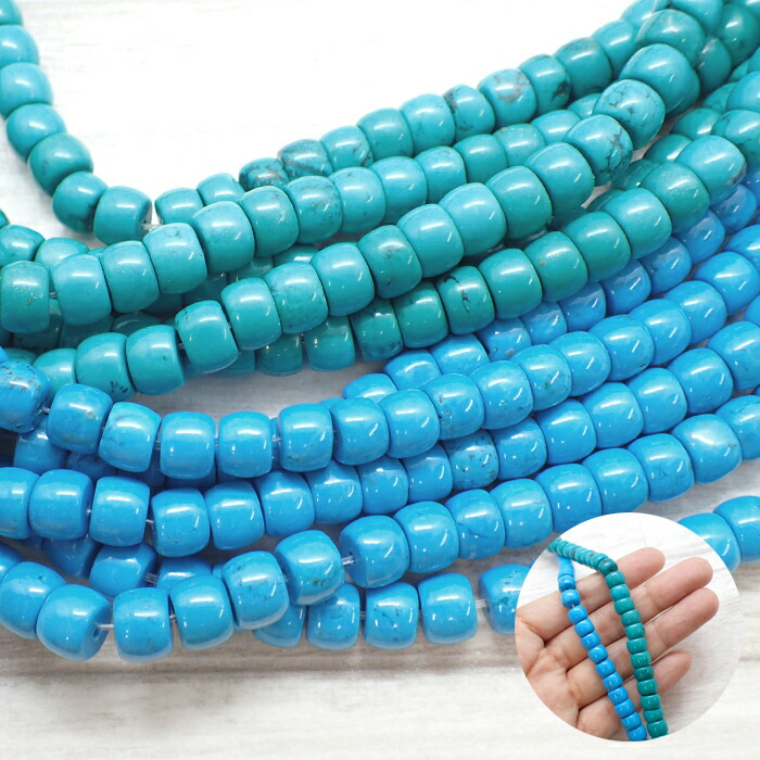 文玩堂：原鉱トルコ石のバレルビーズ turquoise56-0.jpg