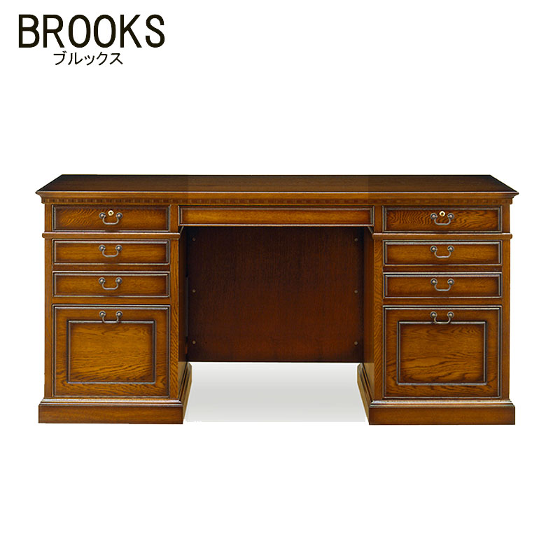 ブルックス BROOKS 両袖机 北海道家具 旭川 民芸 ナラ材 オーク材 デスク アンティーク家具調 加藤木工｜輸入家具・雑貨の専門店　木楽館