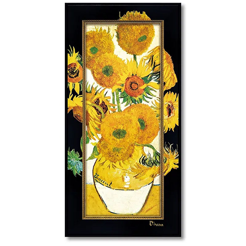 【未使用】フィンセント・ファン・ゴッホ　ひまわり　ジェル加工　世界の名画　複製画 12本のひまわり 【8号】 フィンセント・ファン・ゴッホ 【 額縁