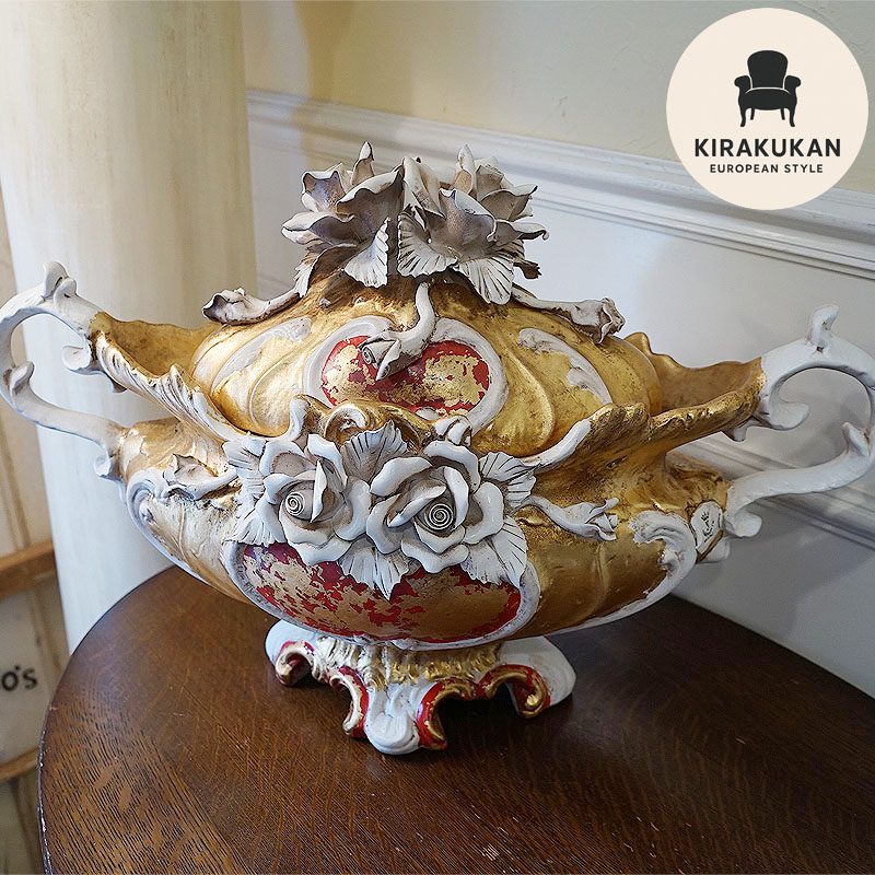 楽天市場】イタリア製 陶花ハンドメイド オブジェ クラシック