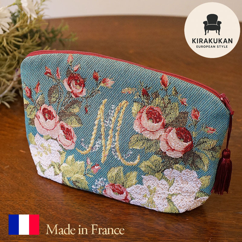 フランス製 おしゃれポーチ バラ柄 M 小物入れ メール便 フランス製 化粧ポーチ インテリア 雑貨 アンティーク おしゃれ インテリア 雑貨 アンティーク おしゃれ 置物 アンティーク 小物