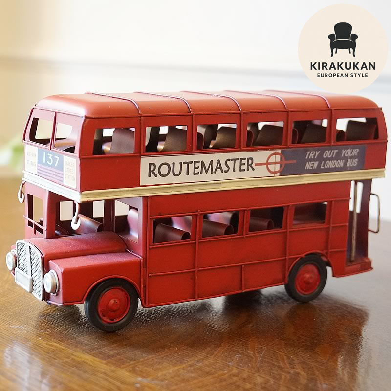 楽天市場 ブリキのおもちゃ ロンドンバス 2階建てバス 送料無料 オブジェ ブリキの玩具 ブリキ おしゃれ 雑貨 輸入雑貨 アンティーク風 レトロ 置物 雑貨 お誕生日 プレゼント 輸入家具 雑貨の専門店 ｅ木楽館