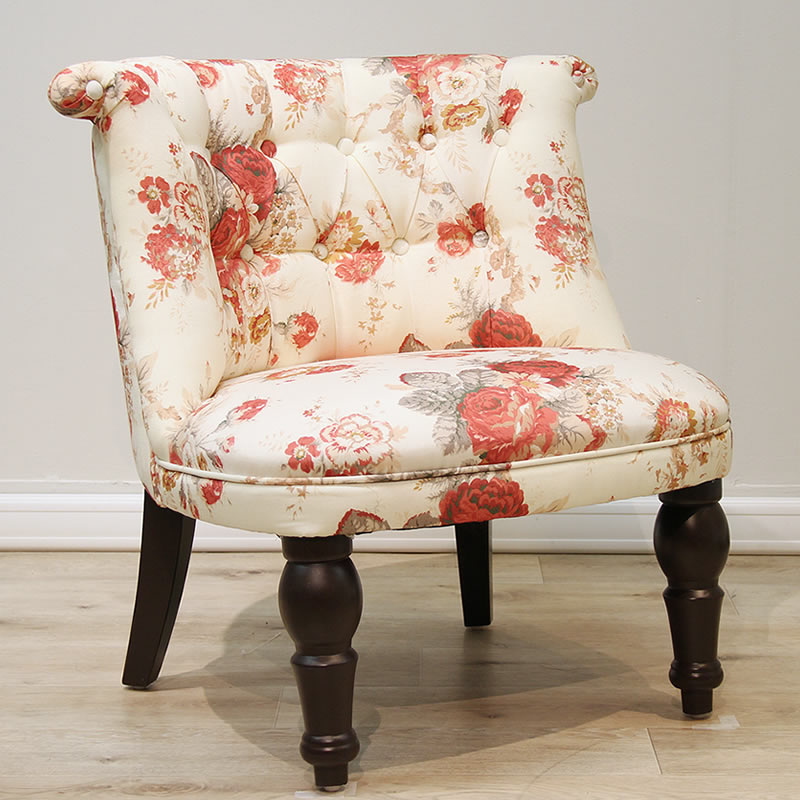 トワル・ド・ジュイ柄 1人掛けソファ 輸入家具 ボヌールチェア ラムズゲイトソファ 一人掛け レッド(赤