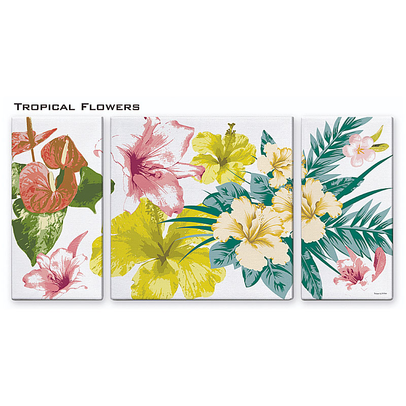 アートパネル TROPICAL FLOWERS トロピカルフラワーズ 3枚セット イラスト アートフレーム 壁飾り インテリア アートパネル 絵画 インテリア 壁掛け 額入り 額装込 リビング 玄関 額 プレゼント 額絵 ギフト ポスター 額入り 油絵 インテリア 雑貨 アンティーク