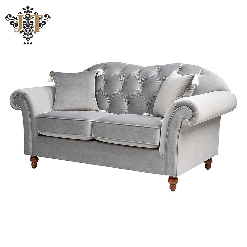 新品ジェニファーテイラー3PソファLa Rosa 865 Velour Gray 3人掛け ソファ ベロア グレー