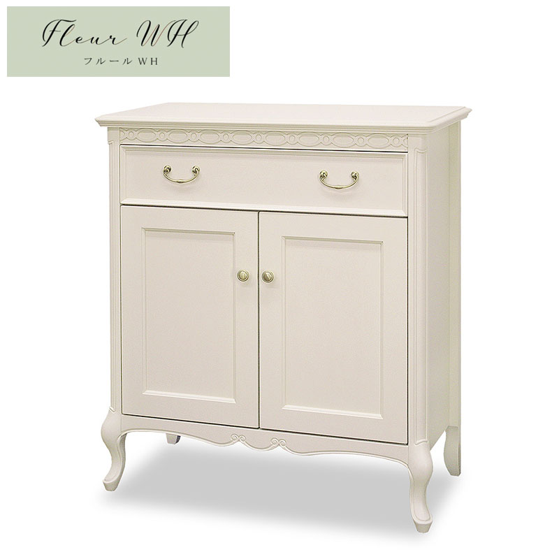 シリック調 キャビネット イタリア製家具 ロココ調 クラクレ 白家具