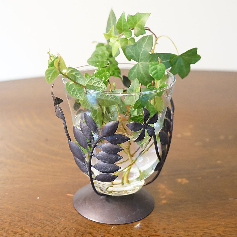 楽天市場】花瓶 ガラス 花器 アイアン おしゃれ ガラス雑貨 花器