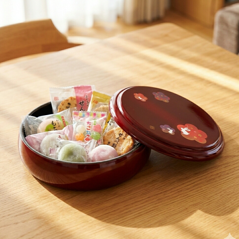 楽天市場】朱牡丹彫 菓子器（黒内朱）宮内庁御用達 木合 日本製 来客