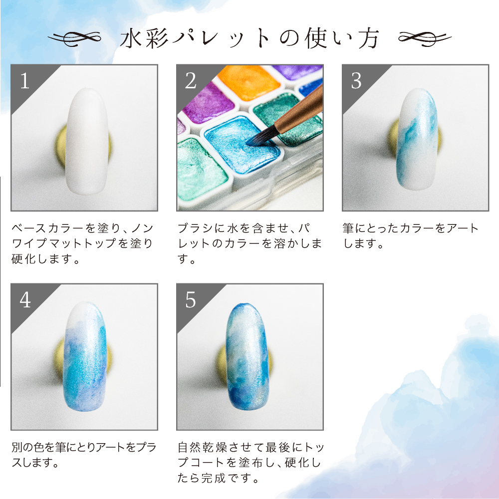 Kiranail 水彩パレットアソート 40色入り ネイルアート ネイル カラー ニュアンス 絵の具 ジェルネイル 水彩アート メタリックウォーターカラー Kanal9tv Com