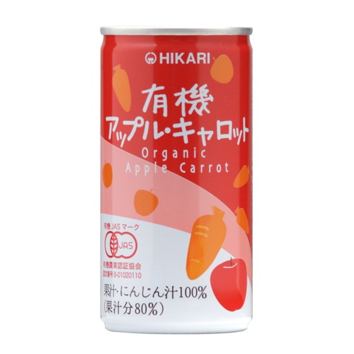 有機アップル・キャロット 190g×30缶【ヒカリ】 ※荷物総重量20kg以上で別途料金必要