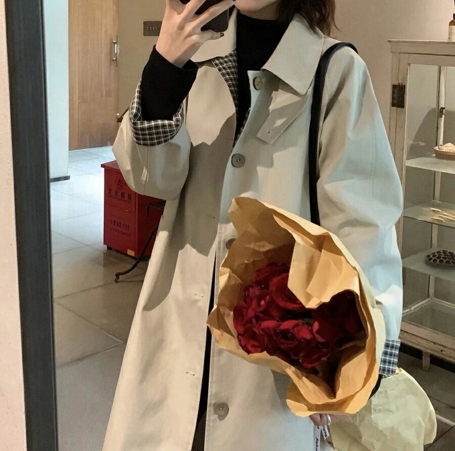 2025新作秋冬服 トレンチコート レディース ウインドブレーカー レディース ミディアム 英倫風 カーキチェック ジャケット 韓国 トレンチコート ロング 通勤 アウター｜キラリラ店