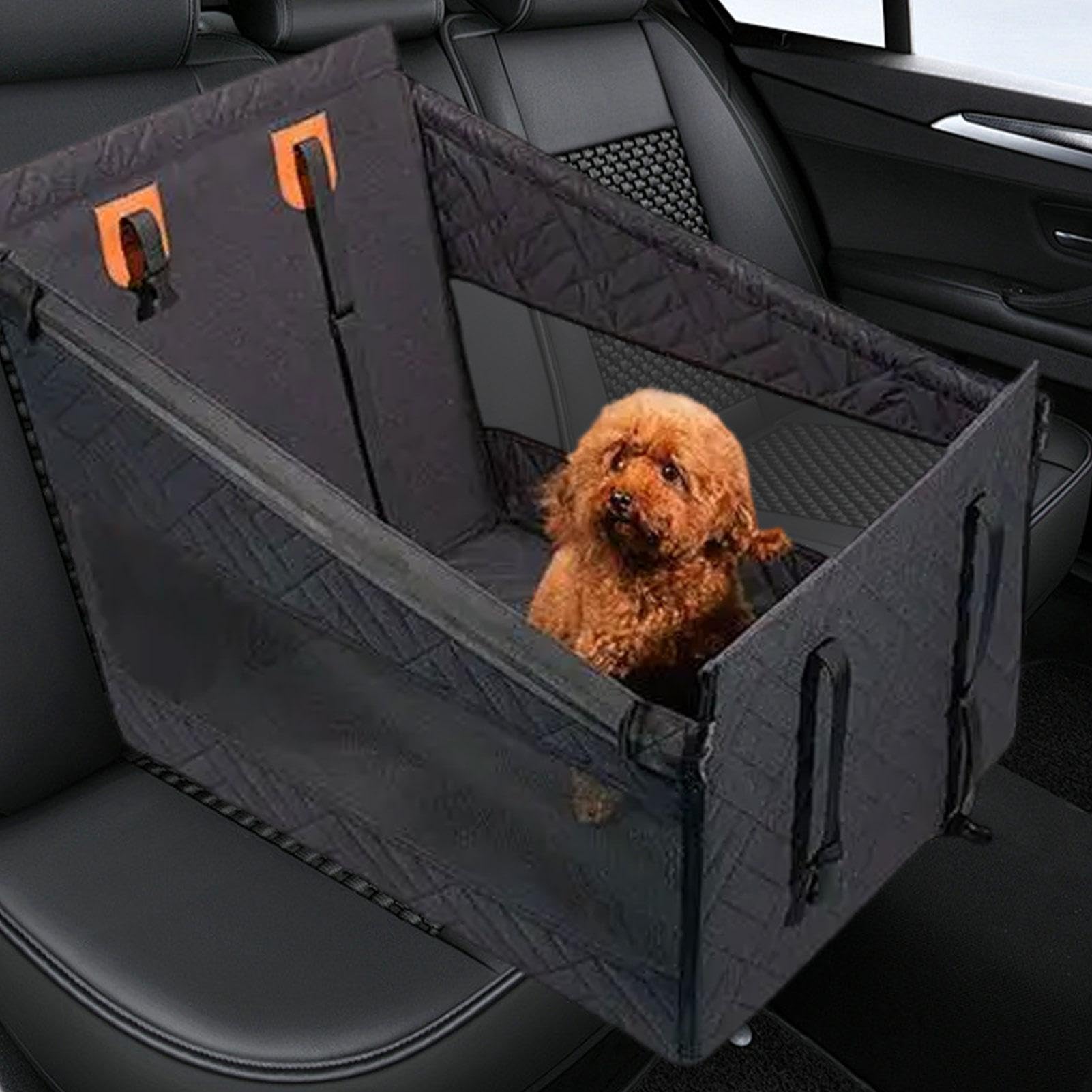 犬の鉄道車両腰かけ、ペットカーシート | ヘビーデューティセーフティカードッグブースターシート | 貨物自動車、鉄道車両、RV、オート、サルーン用のスクラッチプルーフペット乗用車手かご携帯型