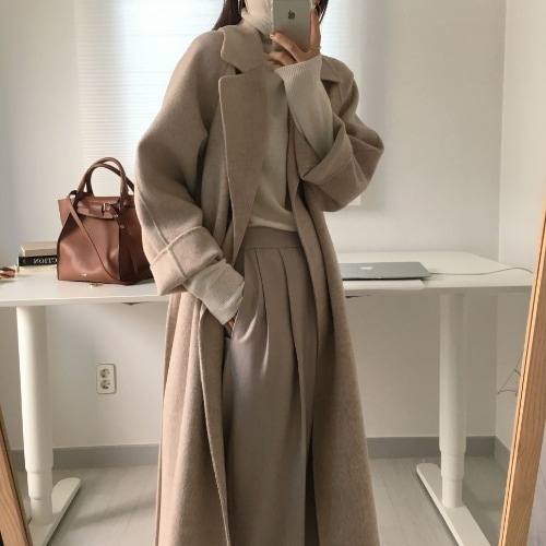 新作 飛び切り感 ラシャ 厚地の外套 人となり ゆったり ロング厚地の外套 通い トレンチコートAWアウター成年者っぽチェスターコート チェスターコート トレンチコート