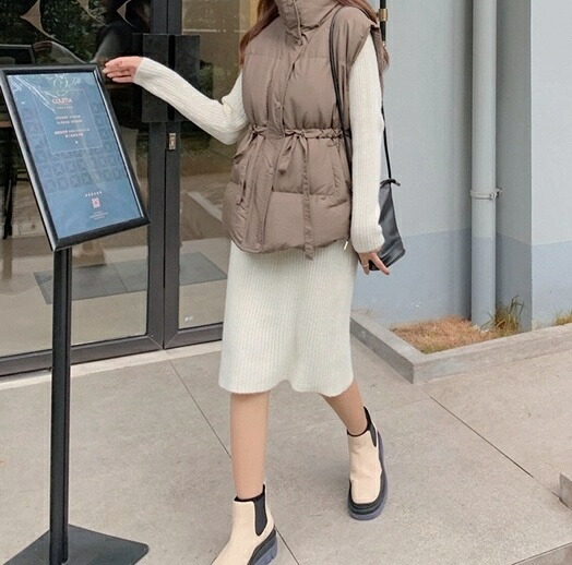 韓国ファッション コットン ベスト コート 気質 巾着 オシャレ ゆったりする｜キラリラ店