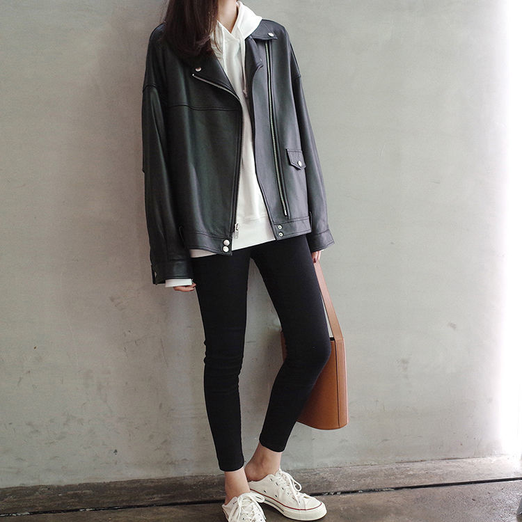 ファッションレターフェイクレザー ライダースジャケット シングル/ダブル レディース アウター｜キラリラ店 8,772円