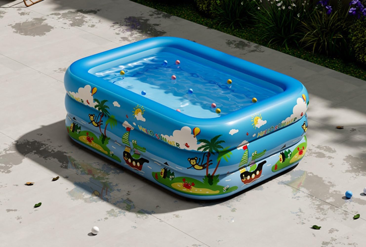 水泳ぎスウィミングプール ビニール製水泳ぎスウィミングプール 大型遊び道具 水遊び場 芝地命のせんたく 親子命のせんたく 夏 猛暑打つ手 身寄り用 赤ちゃん 室外用 差し上げ物 (揚水機付き添い人) (2.1m（210*145*56糎）,行動様式)