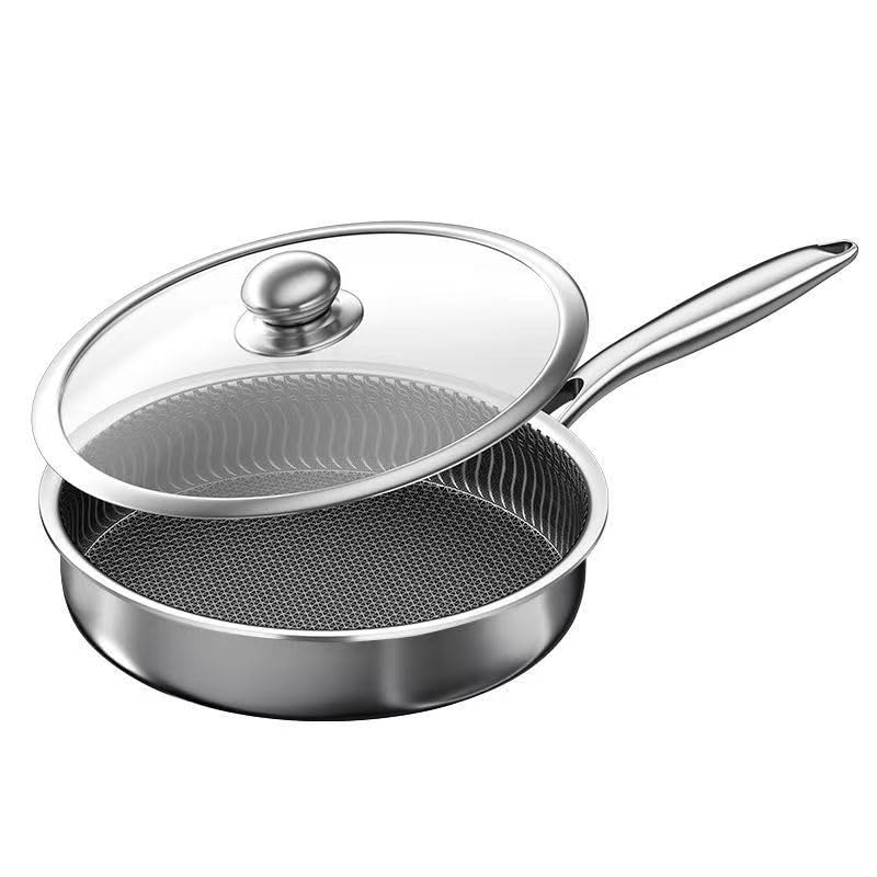 変わり種 ノン突っ支い棒 フライパン IH/オーヴン/食洗器 相応う 強化因子瑠璃 蓋付き添い人 非ペンキ塗りハニカム処理 両面料理茶屋食麺麭 身寄り用大型はしけ鍋 電磁煮炊き器相応う ステンレス鋼 深型 厚型 油煙が出ない 中華鍋 瑠璃蓋 多役立つこと 手持ち部分付き添い人 いたし方 生活雑貨-日用品雑貨・文房具・手芸