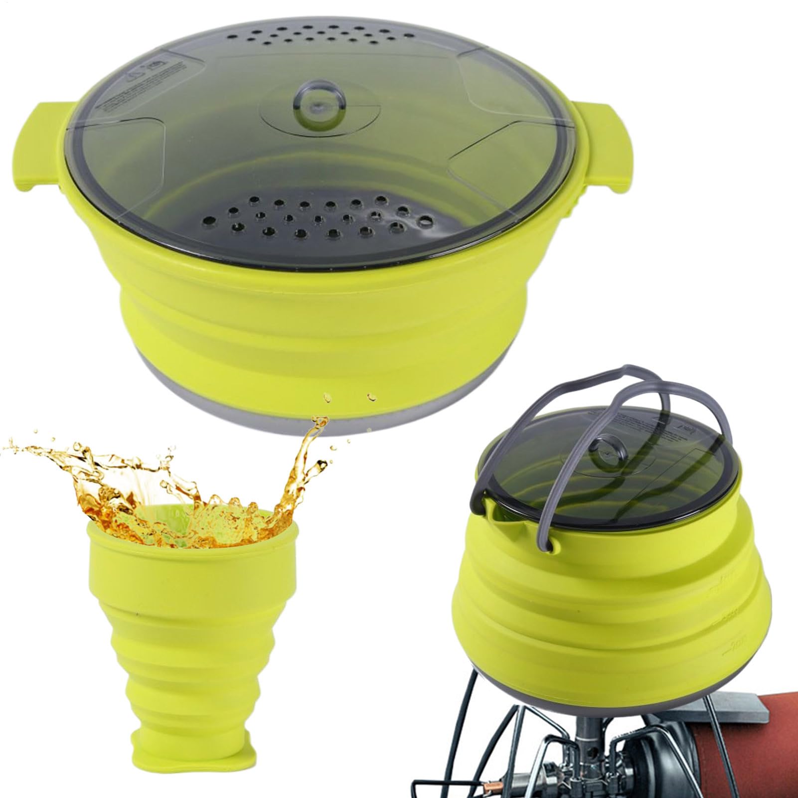 キャンプ調理器具セット, キャンプ調理キット, ステンレススチール製ボトムケトルポットカップ 3点 アウトドア アドベンチャー ハイキング 旅行用｜キラリラ店