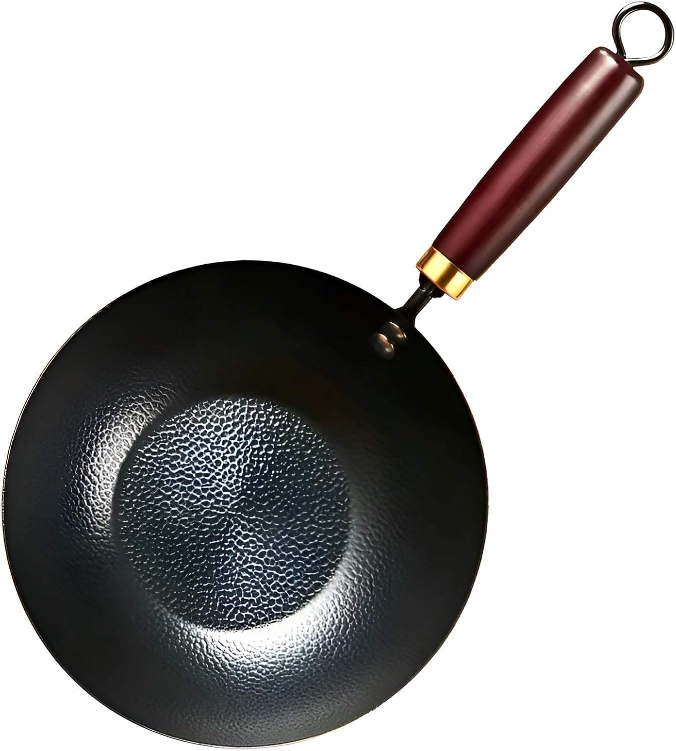 高純度鉄製 中華鍋 24cm 26cm IH・ガス火両対応 木柄中華鍋 鉄手作り鉄鍋 窒化処理で錆びない 無塗層鉄鍋 高温炒め物＆野菜炒め専用設計 軽量省エネ設計で鉄分補給可能 家庭用/一人暮らし調理器具 (24cm)