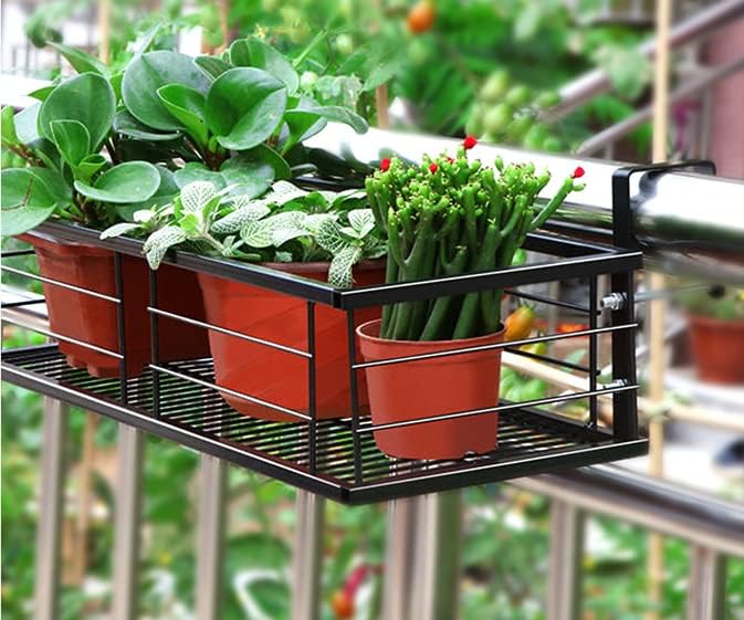 園芸ラック ハンガー 植木鉢スタンド 鉢ハンガー フラワースタンド 植物ラック フラワースタンド ウィンドウボックスホルダー 観葉植物 植木鉢コベント 植木鉢置き 鉄製 花台 60*20*12CM,ブラック (50*20*12CM,ブラック)