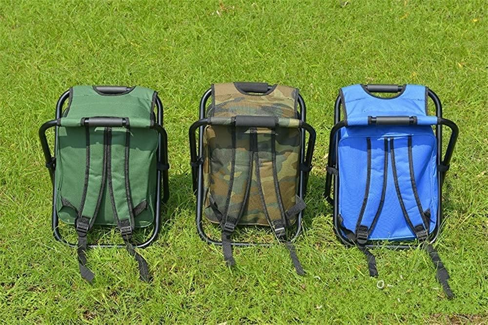 折りたたみチェア バックパックチェア 椅子付リュック 防水 保温 保冷 超軽量 多機能 大容量 キャンプ用 旅行のための (グリーン)｜キラリラ店