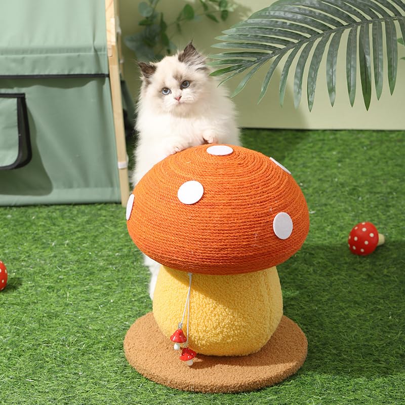 猫用 爪とぎ きのこ型 室内装飾 茸 きのこ 猫 猫 ねこ 猫 愛玩動物 愛玩動物設備 猫設備 猫グッズ レッ- (?色的)