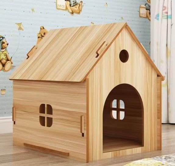 猫舍 犬舎 ペットハウス 犬 室内 木目調 サイズ 屋外 猫ハウス 窓付き 組み立て簡単 工具不要 犬小屋 猫小屋 木製ゲージ 小型犬 おしゃれ かわいい ()｜キラリラ店