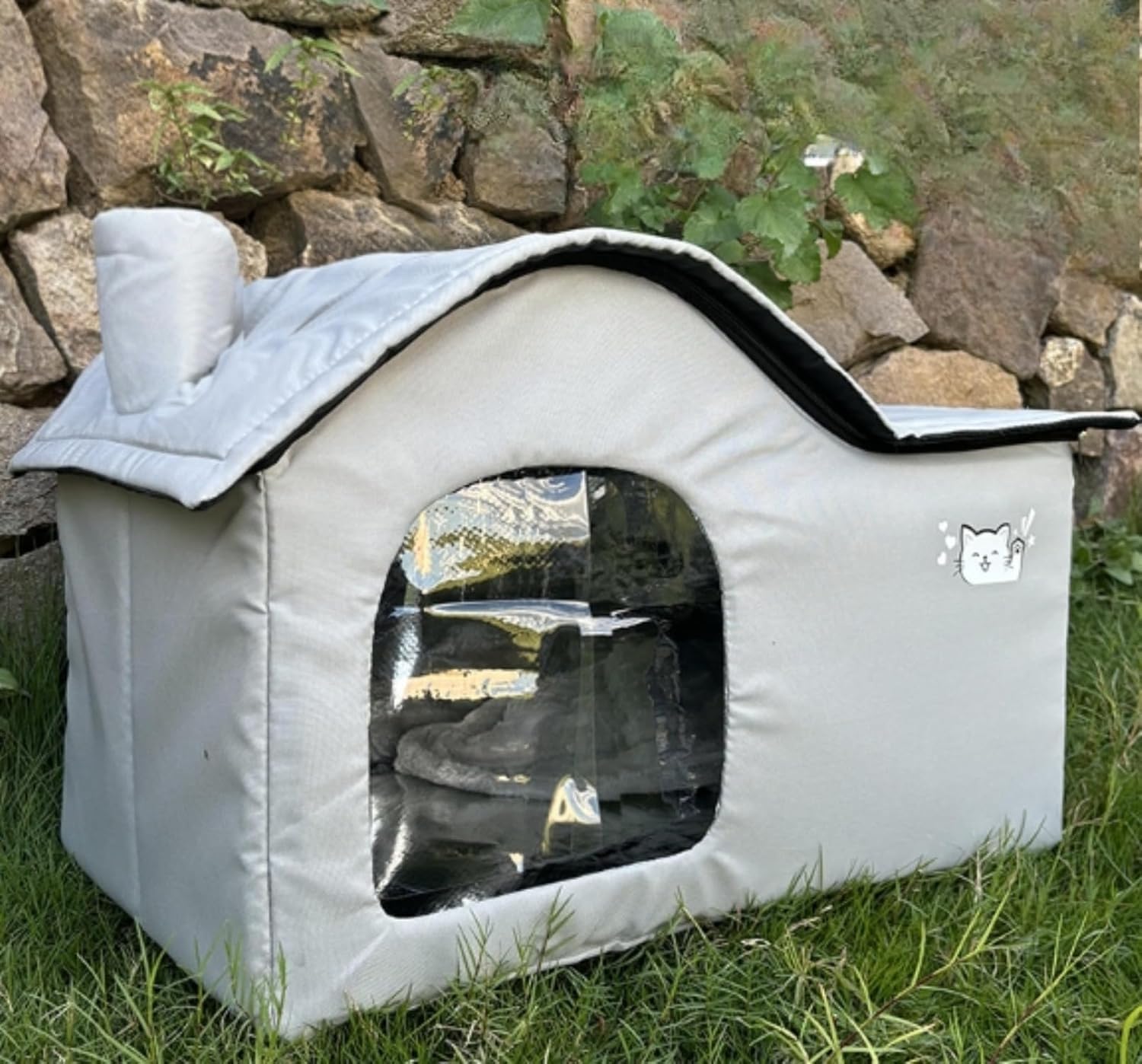 野良猫屋外の巣冬暖かい犬小屋閉鎖冬猫の巣屋外雨、寒さと太陽の猫の家 ()|キラリラ店