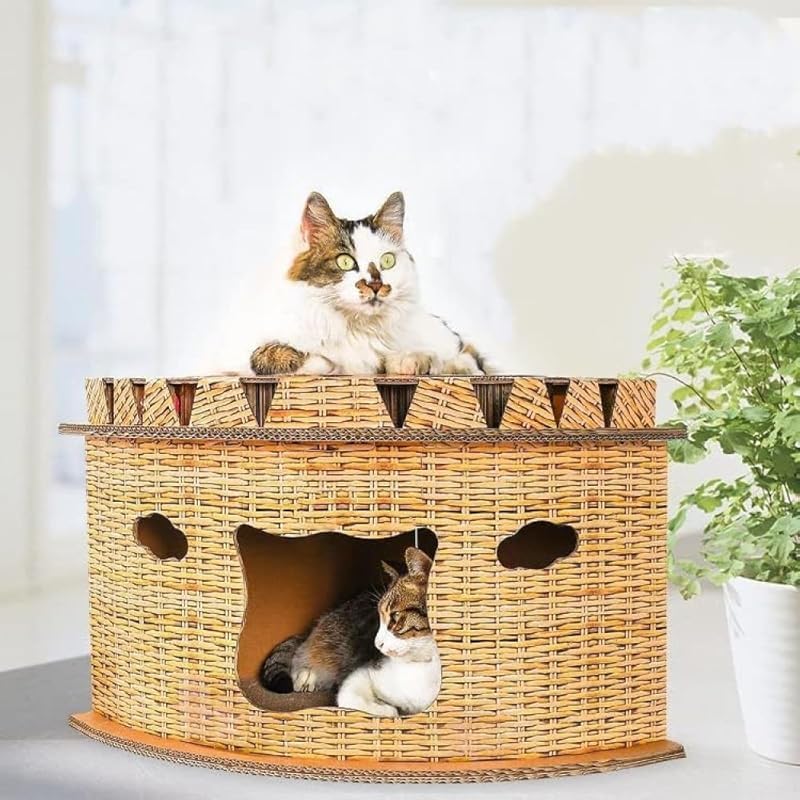 猫住みか、どんぶり鉢、猫の爪とぎゲーム盤、爪研ぎ、愛玩動物設備、実用的、多役立つこと、携帯型、可愛らしい