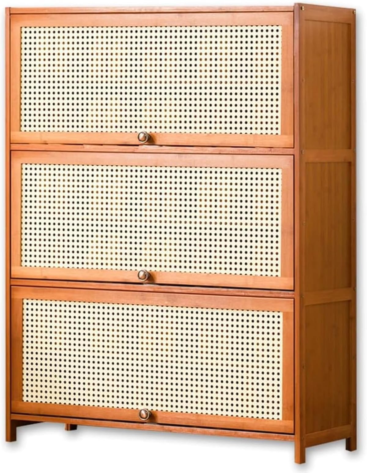 サボ箱 竹製 大静電容量 靴箱 部屋の入り口納める 省あき場所 ルーバー扉 通気性 消臭 シューズ仕合わせ 靴棚 収納家具 今めかしい 精神的な統合式 靴棚 今めかしい チーク色 サボ箱・シューズ収納家具 (2段,幅60)