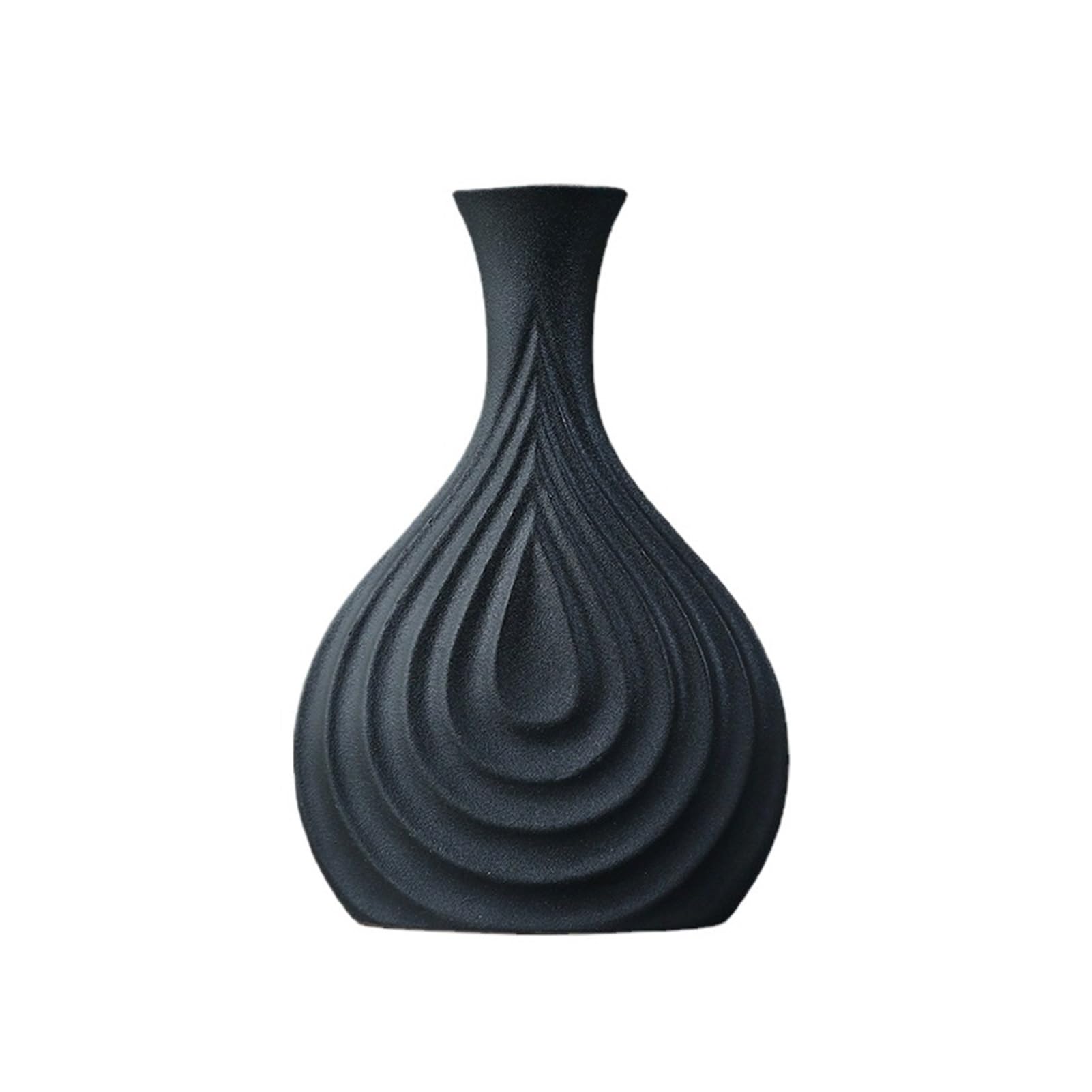 飾り付け 独創的 黒いこと 陶器 花立て 分かりやすい お花ポット 作物 飾り付け 介護ホーム飾り付け 付属物 事務所 リビングお座敷 室内装飾 飾り付け 流行り物 (25.6x12糎)(20.9x14.2糎) 日用品雑貨・文房具・手芸-その他