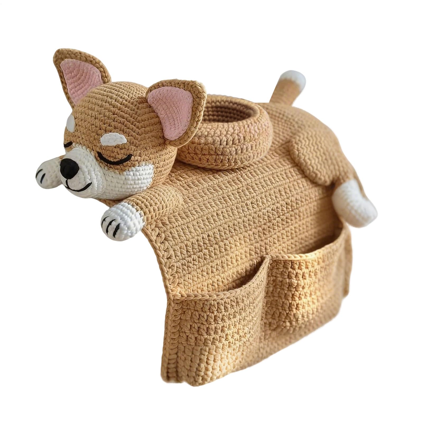 ソファオーガナイザー - かぎ針編みの犬の手作りアームレストポケット、可愛らしい編み物納めるキャディ、優勝杯保持者付き添い人マルチ衣嚢ひな型、かざり付ける納める解決手段、リビングルームリクライニングチェア用ソファアームオーガナイザー