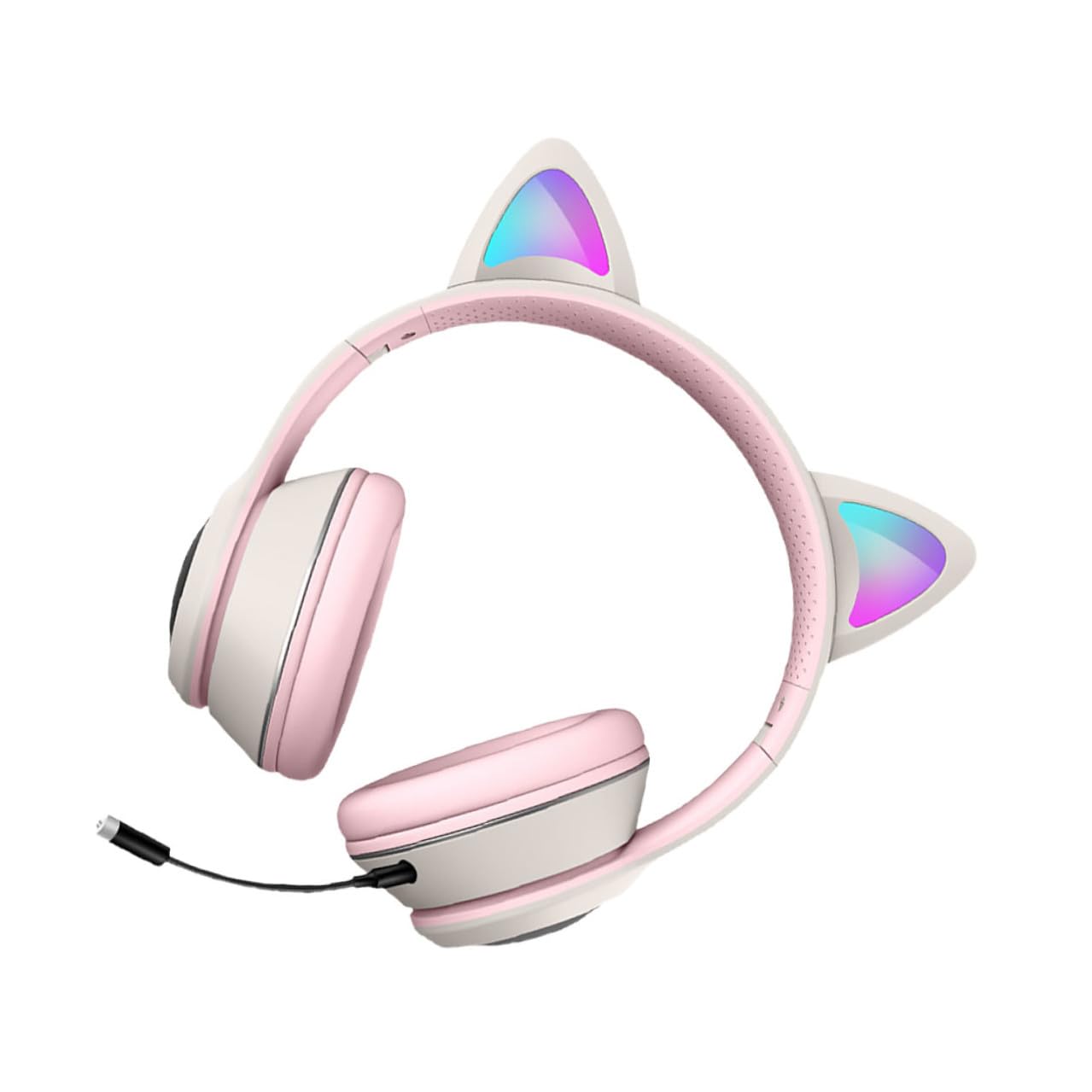 発光猫耳ゲーミングヘッド 有線ヘッドホン ノイズキャンセリングマイク付 快適な着用感 ゲーム 音楽 チャット対応｜キラリラ店
