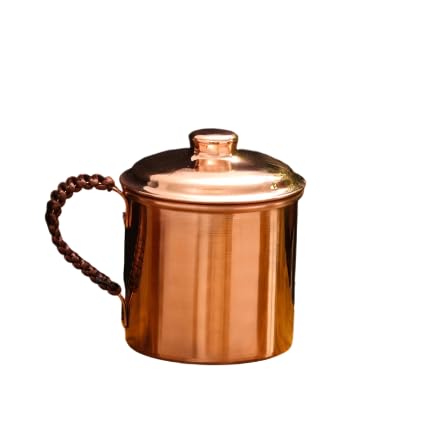 銅製紅茶優勝杯、銅製お水、銅製、手作り銅製ティーマグ（蓋なし）、純銅製 (サクラ色ゴールド)
