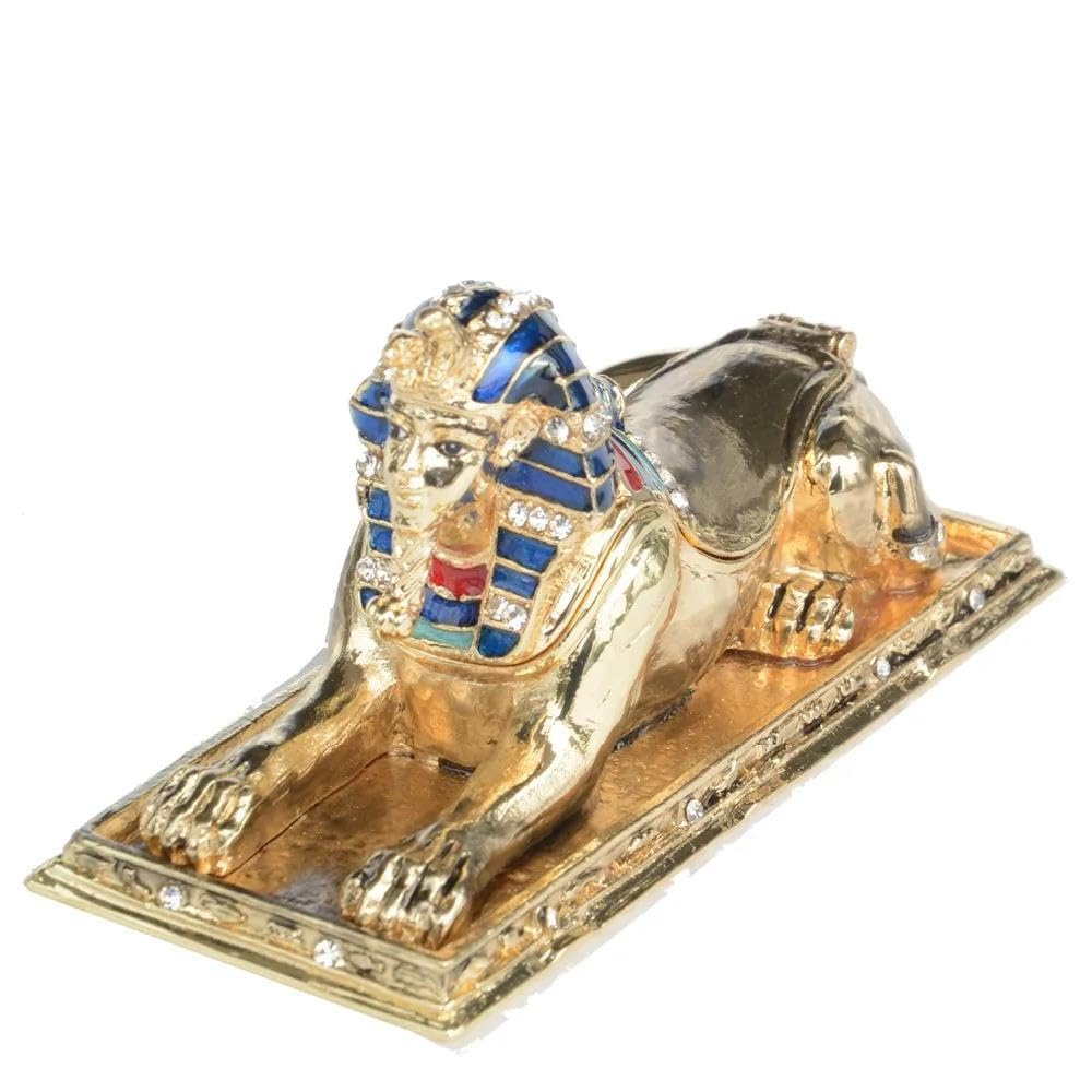 庭の刻みつけると彫り物 エジプト・アラブ共和国風スフィンクス佩び物ボックス席金属元素芸術品学習机とっ始め飾りつけお差し上げ物