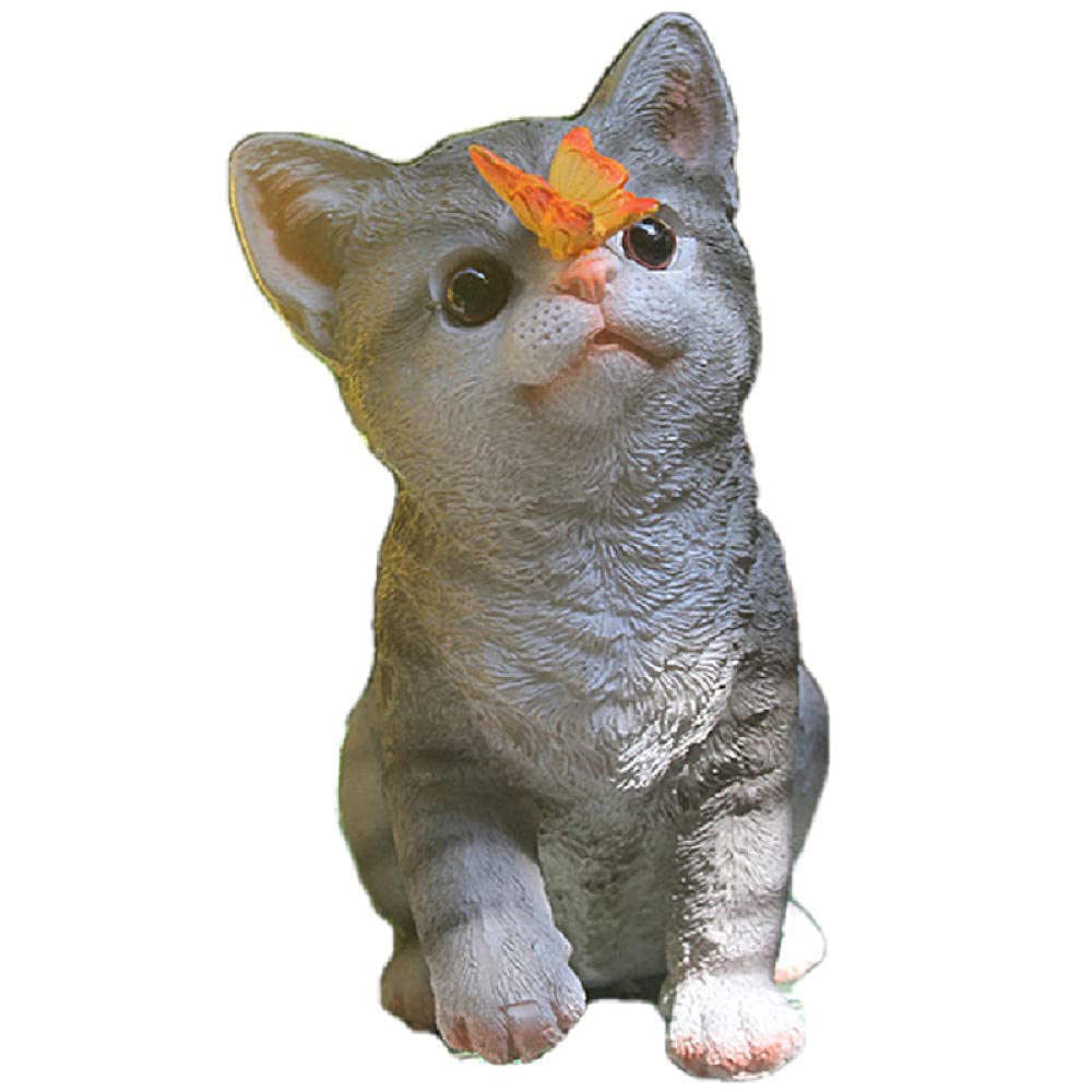 彫刻鑑賞バスト キャラクターデコレーション像壁画 屋外の蝶の猫のクラフト樹脂の風景の彫刻の装飾|キラリラ店