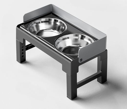 犬用滋養物供給台 愛玩動物用食器 ボンネットどんぶり鉢 蔬菜速見表 高さ自然調整能力のある 早食べること押しとどめるどんぶり鉢 夕めし速見表 餌入れ ドッグフードテーブル 犬用食器保持者 ボンネット皿 傾倒押しとどめる 餌入れ 精神的な統合飾り気の無い 飾り気の無い頼もしいな中型犬用、大型犬用のボンネット御盆 (黒いこと) その他-日用品雑貨・文房具・手芸