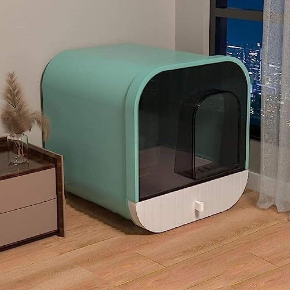 猫室内用便器 学生寄宿舎型 大型 猫用室内用便器本体 取り合わせ 抽き出し式 猫砂飛散押しとどめる 洗い濯ぎ飾り気の無い キャットトイレ 密閉型 部屋の入り口付き添い人 抗菌防臭 猫設備 今めかしい 抗菌防臭 4341.240 パウダーコンパクト (サクラ色)