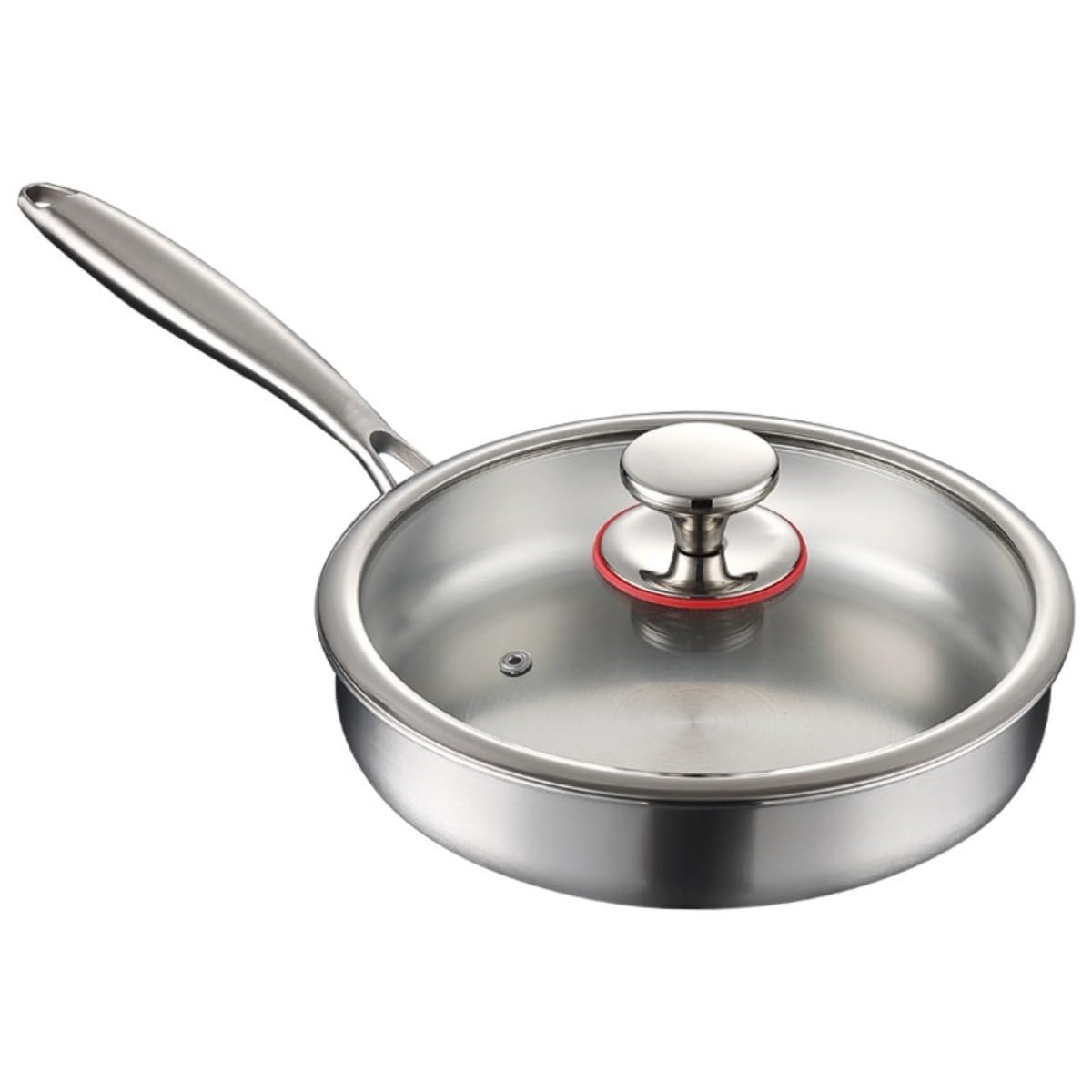 ステンレス フライパン カバー付き 調理器具 焦げ付かない 防熱ハンドル 熱伝導性 手入れが簡単 各種熱源対応 使いやすい 耐洗い (30)｜キラリラ店