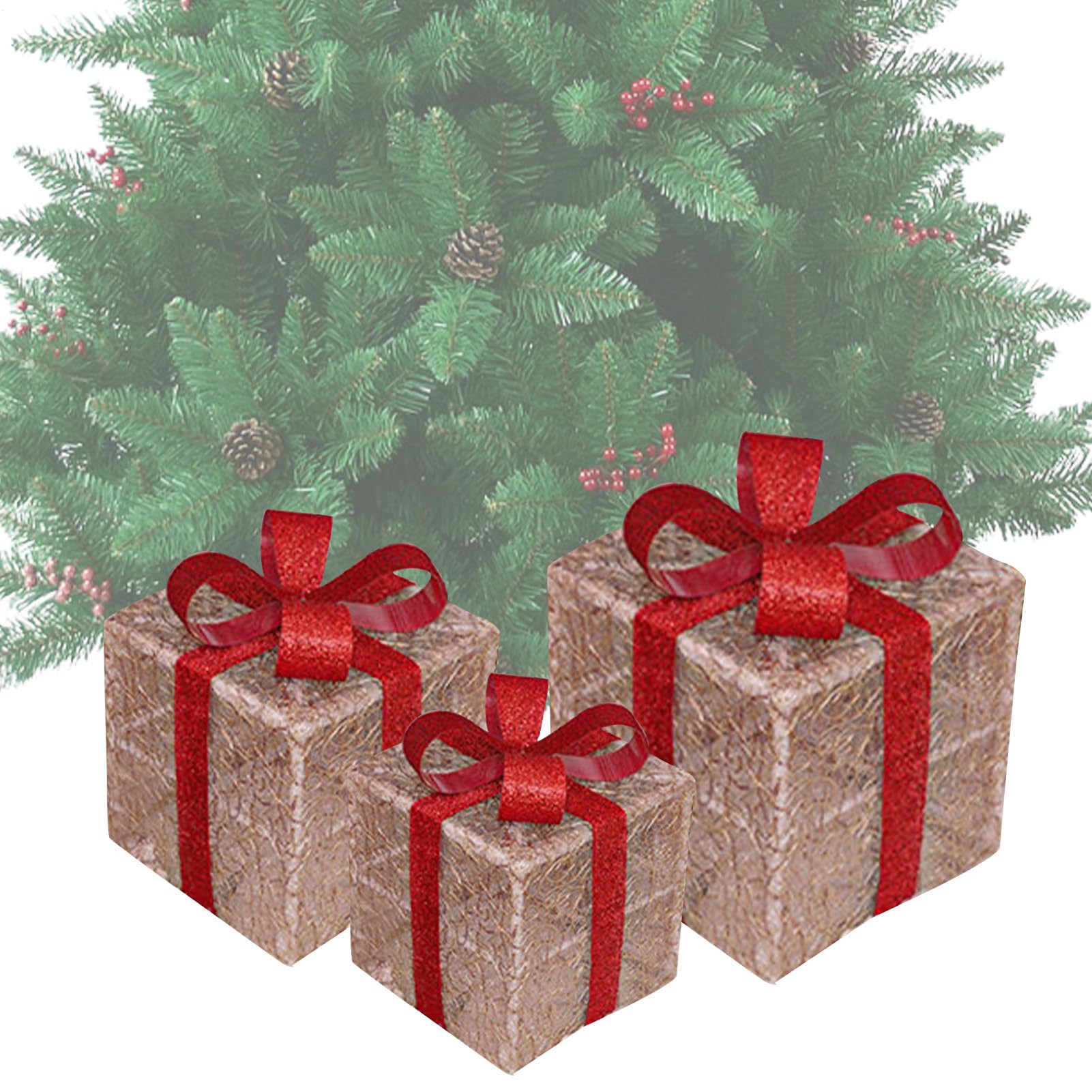 イルミネーション クリスマス ボックス - 3点セットホリデーデコレーション - クリスマスオーナメント,イベントプランナー インテリアデザイナー ホームオフィス アパート リビングルーム ベッドルーム ウィンドウディスプレイ エントランス用